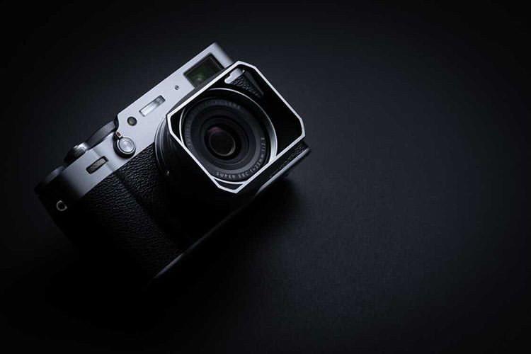 SquareHood Model V for Fuji X100 Cameras - Silver - The Usual