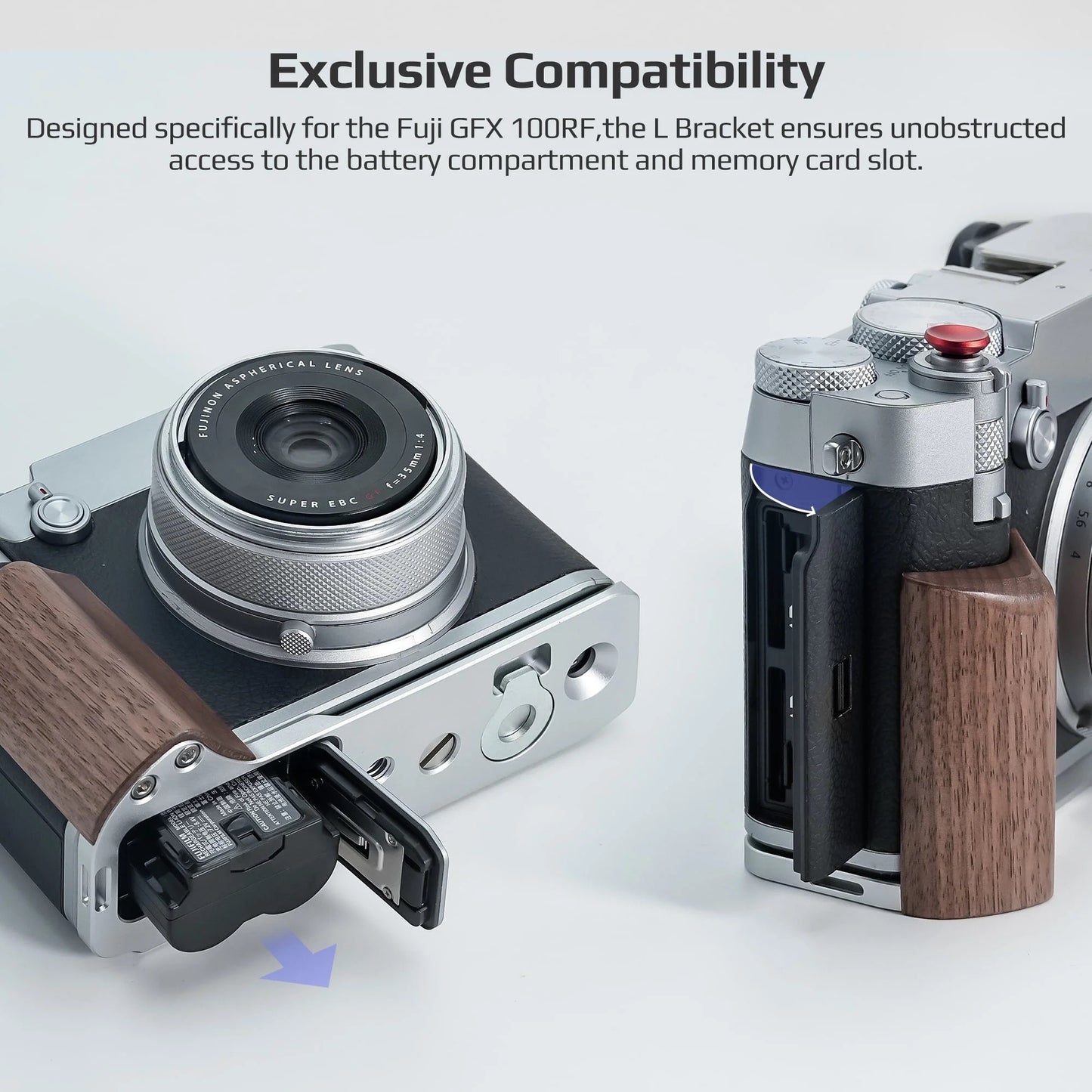 Freewell - Fuji GFX100RF L-Bracket Wooden Grip