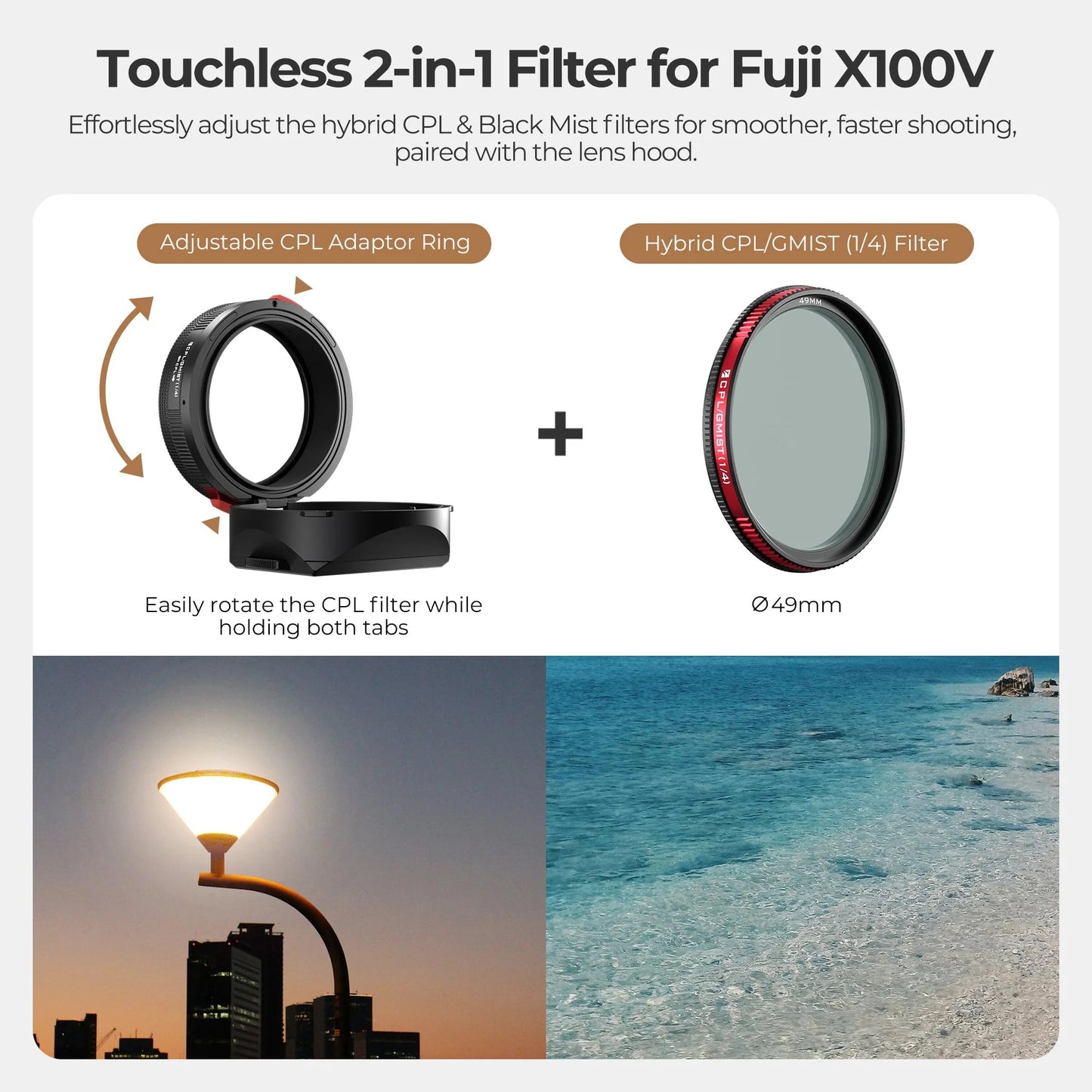 Freewell - Fuji X100 Series Real Lens Hood + Filter