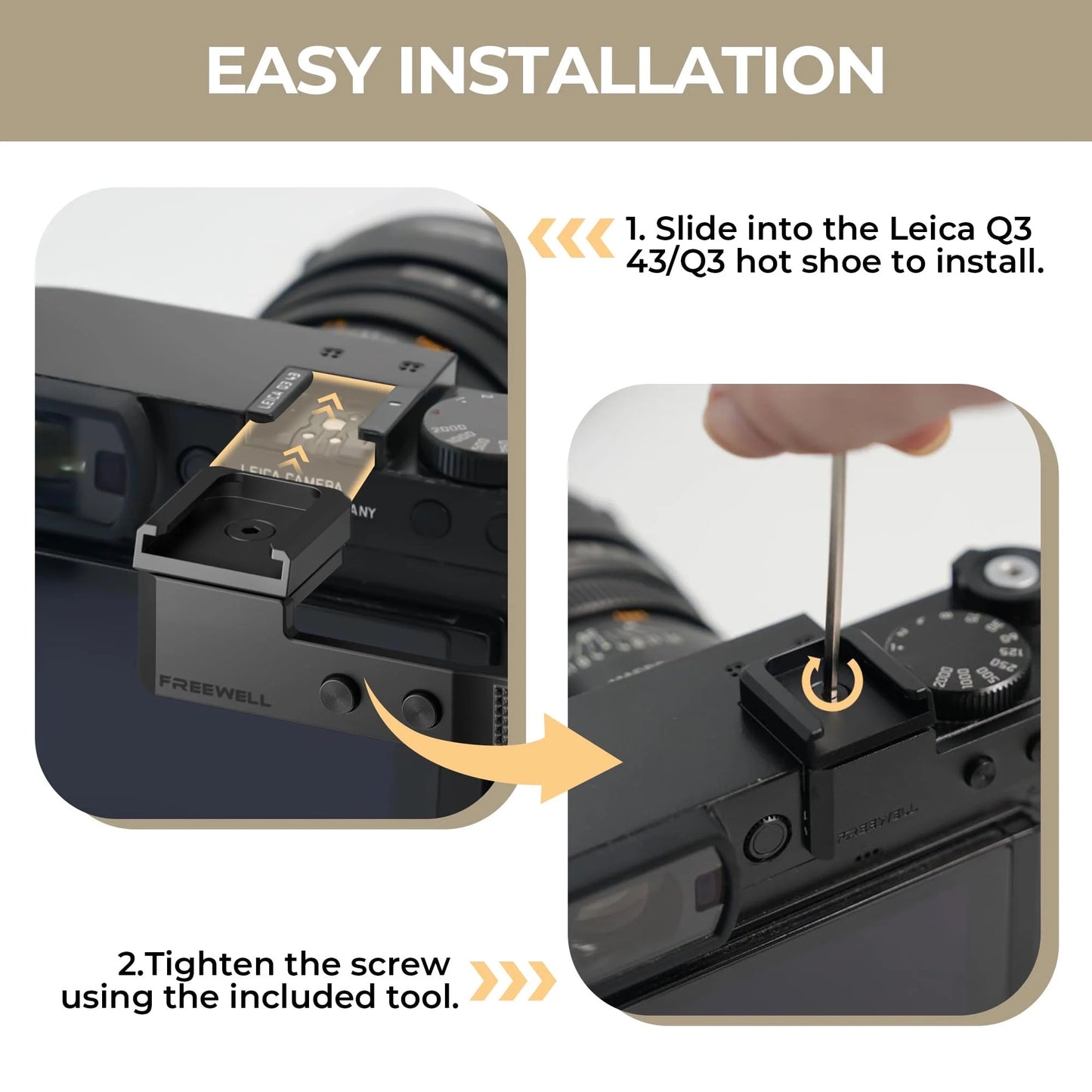 Freewell - Leica Q3 28/43 Thumb Grip with Cold Shoe Mount