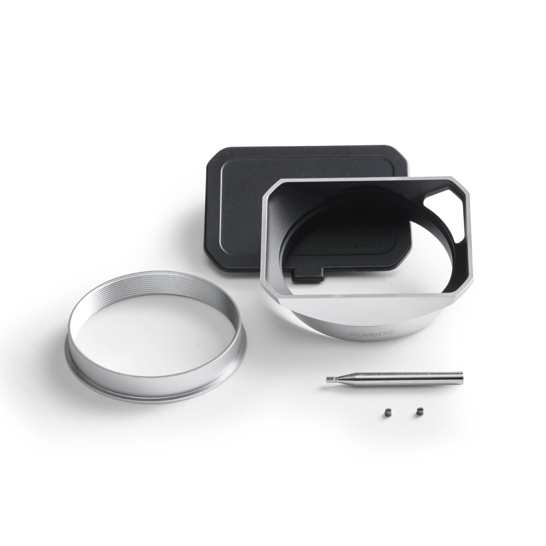 SquareHood Model V for Fuji X100 Cameras - Silver - The Usual